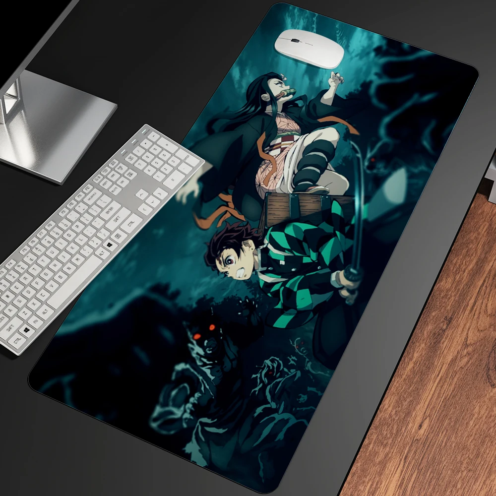 

PINKTORTOISE Anime Demon Slayer Mousepad HD Printing Computer Gamers Locking Lock Edge Mouse Pad Keyboard PC Desk Pad