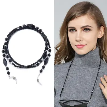 

Fashion Eyeglasses Chains Rope Black Acrylic Beads Chains Anti-slip Eye-wear Cord Holder Neck Strap Reading Glasses Rope