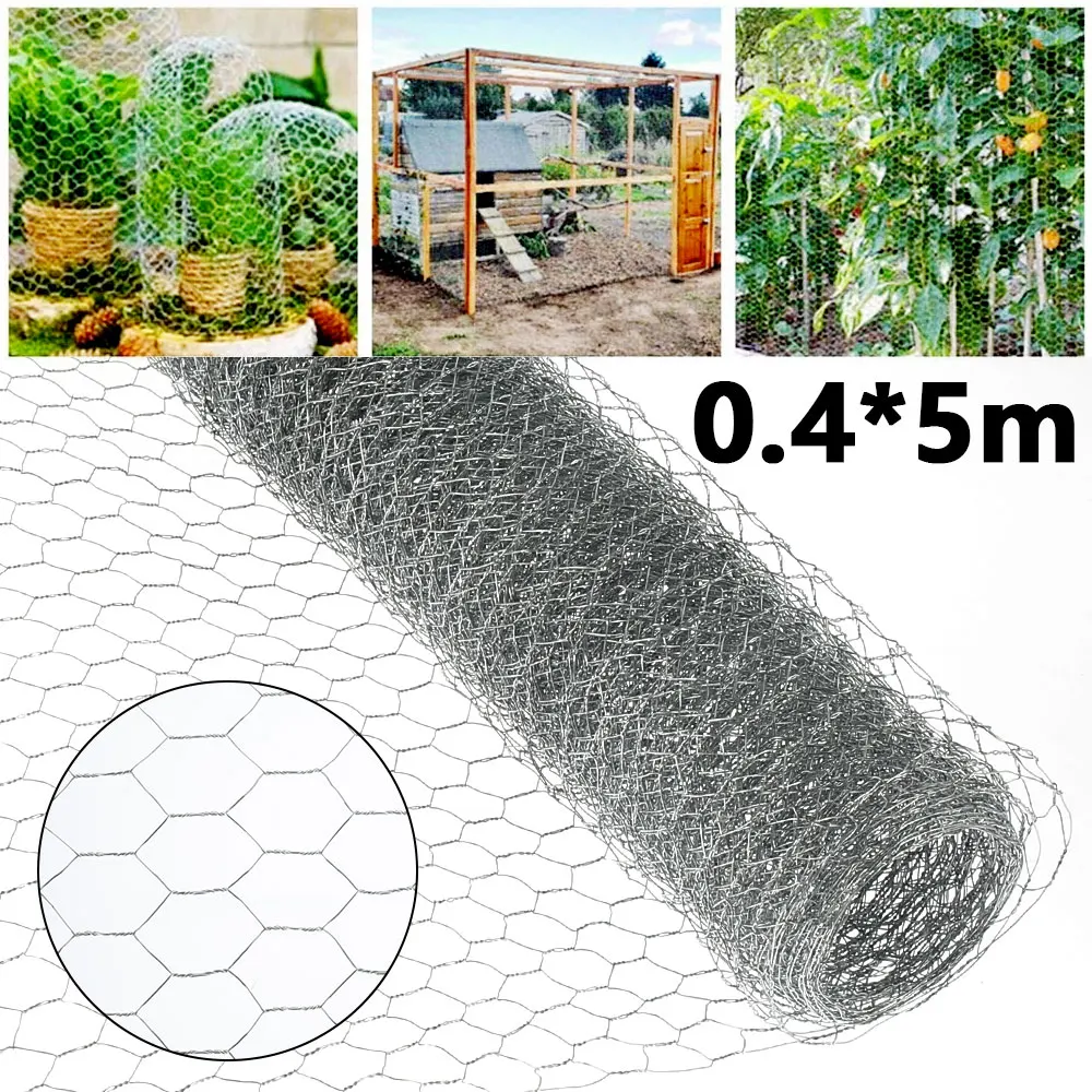 Chicken Mesh Fence Galvanized Hexagonal Wire Net Rabbit Netting Cage Aviary Plant Outdoor Garden Plants Yard Frame | Дом и сад