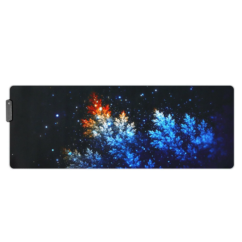 Коврик для мыши, настольный, игровой, для ПК, цветной, USB кабель, нескользящий, светящийся, для ноутбука, светодиодный, Резиновая, для дома, офиса, RGB, декоративный