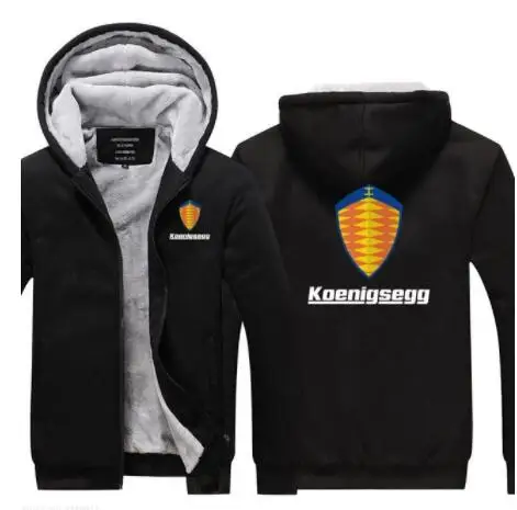 Толстовки мужские свитшоты Осень Зима утолщаются Koenigsegg толстовка с капюшоном на молнии повседневное пальто с длинным рукавом versized Hoodie jackeE