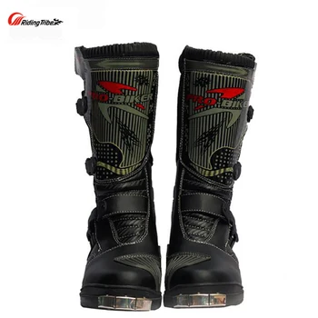 

Riding Tribe Motorcycle Waterproof Boots PU Leather Rain BOTAS Racing Professional SPEED Racing Botte Motorcross Motorbike Boots
