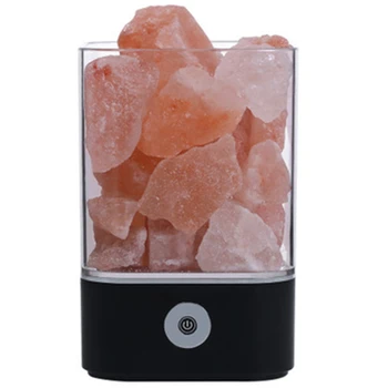 

Night Light USB Charging Living Room Natural Rock Family Crystal Salt Lamp Portable Black /White Bedroom Special Occasion Fine
