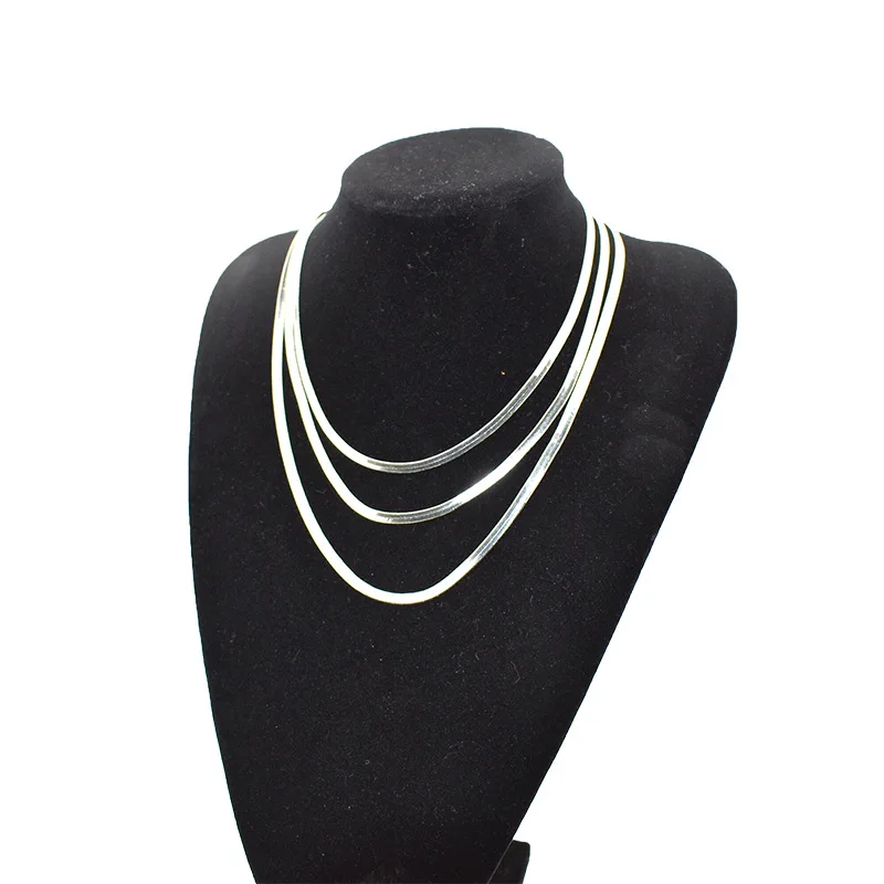 New 925 Sterling Silver Necklace 4mm Blade Chain Snake Bone Necklace 45cm/50Cm/60cm Necklace Jewelry Gift - Image 6