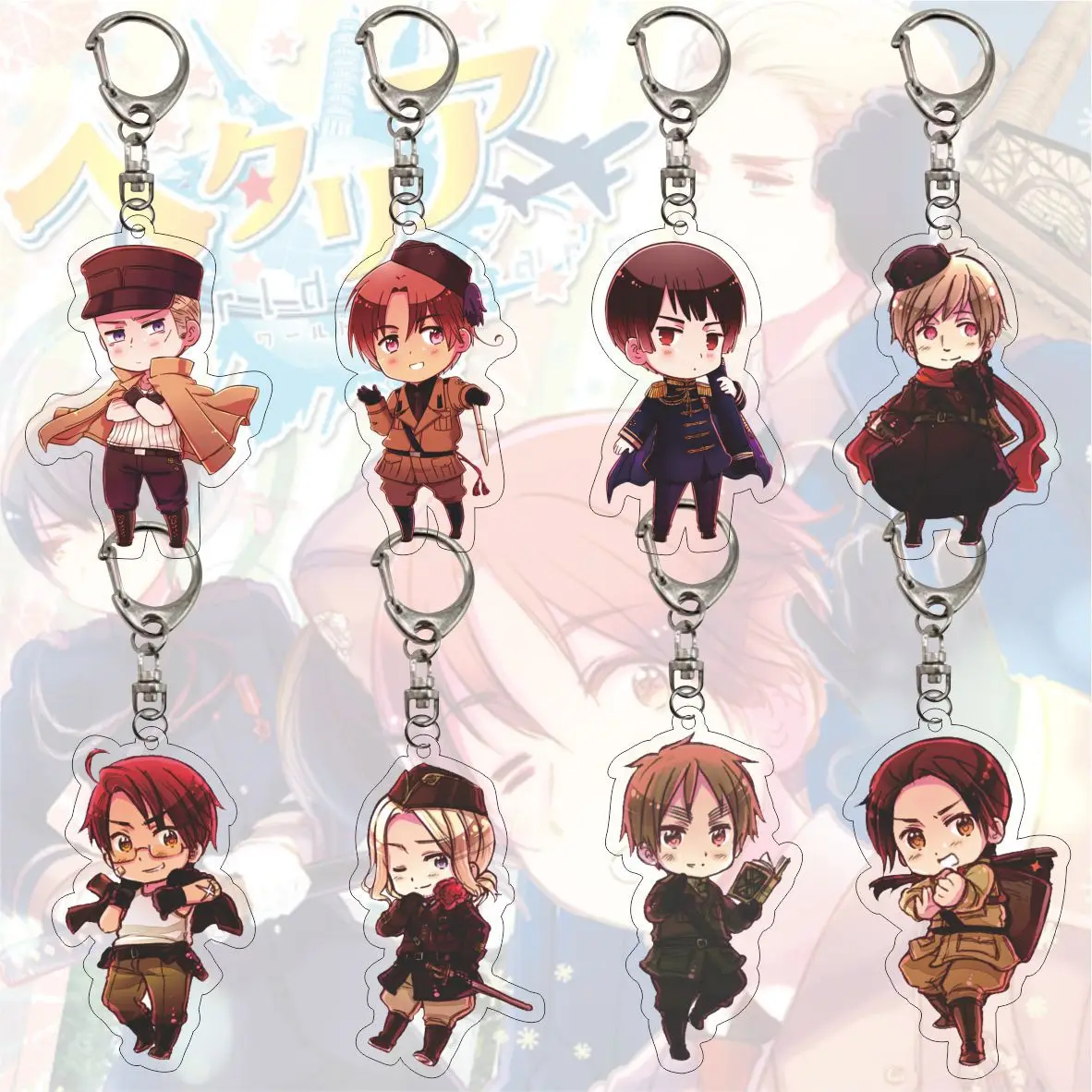 Аниме Hetalia Axis Powers APH Альфред F. Акриловый брелок с фигуркой Jones Yao Wang для ключей