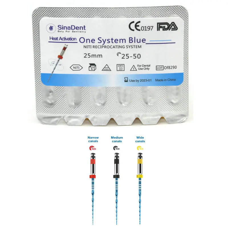 Dental Instruments One System Blue Endodontics files 25mm R25-50 for Root Canal Preparation Dental NITI File for Dentistry