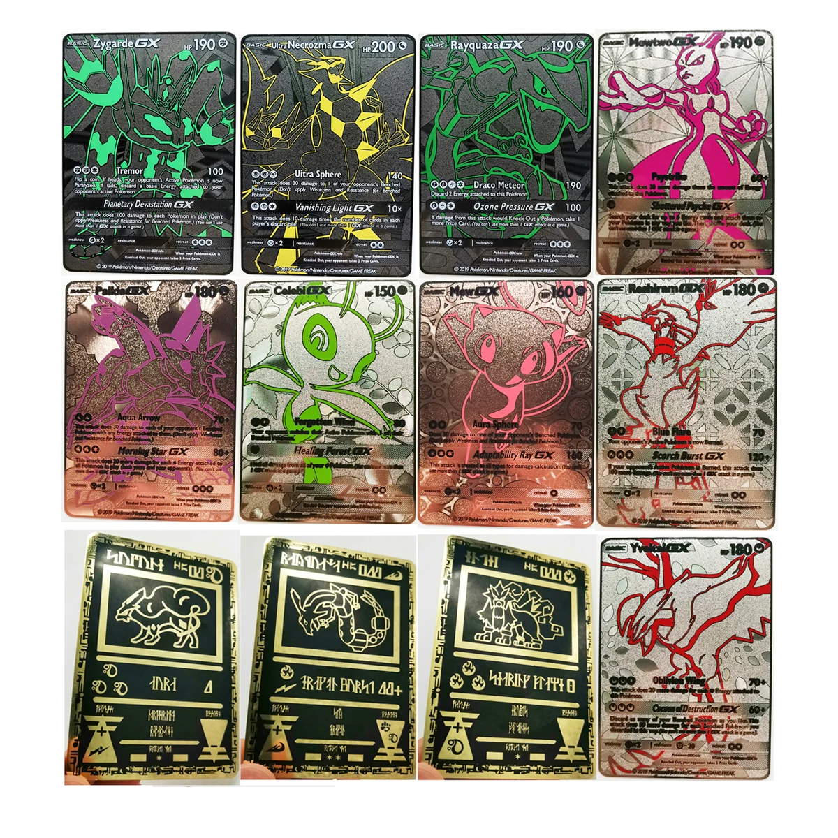 Toys Collection Metal-Card MEGA Super-Game Gold Pokemon-27-Styles New Children GX