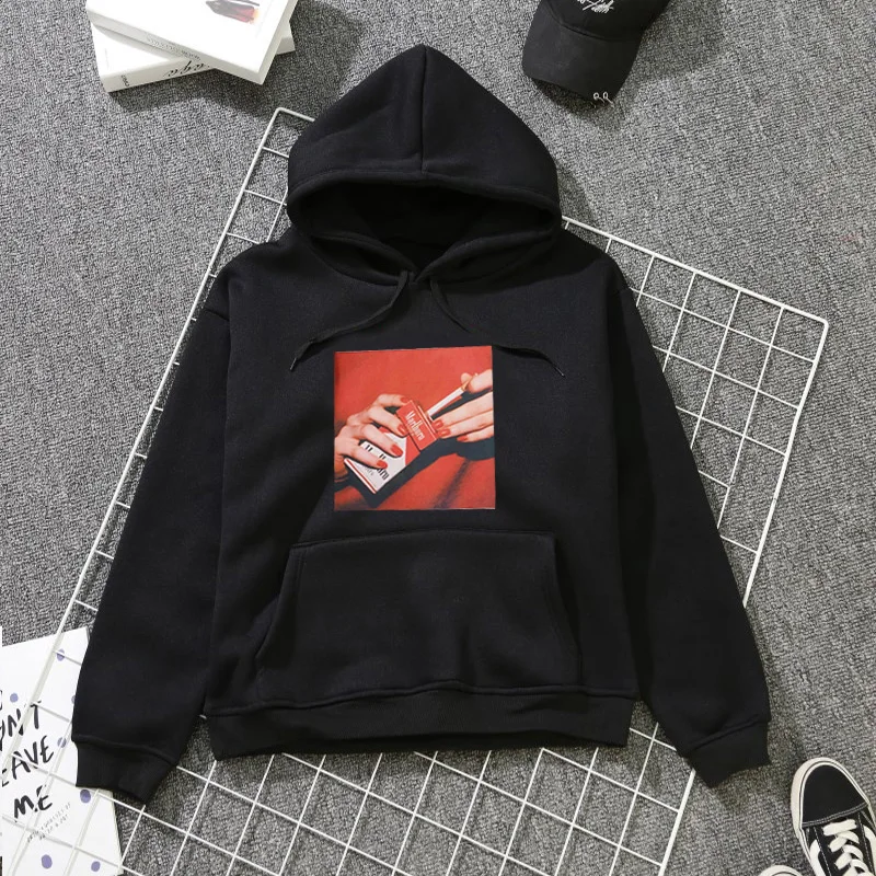 Новинка 2019 года зимний свитер с капюшоном для женщин Harajuku Модная одежда курит