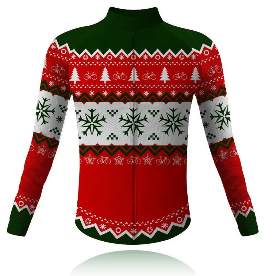 Рождественская тема, зимняя одежда с длинными рукавами из флиса, мужская одежда красного и синего цвета для велоспорта, одежда для горного велосипеда, одежда для велоспорта