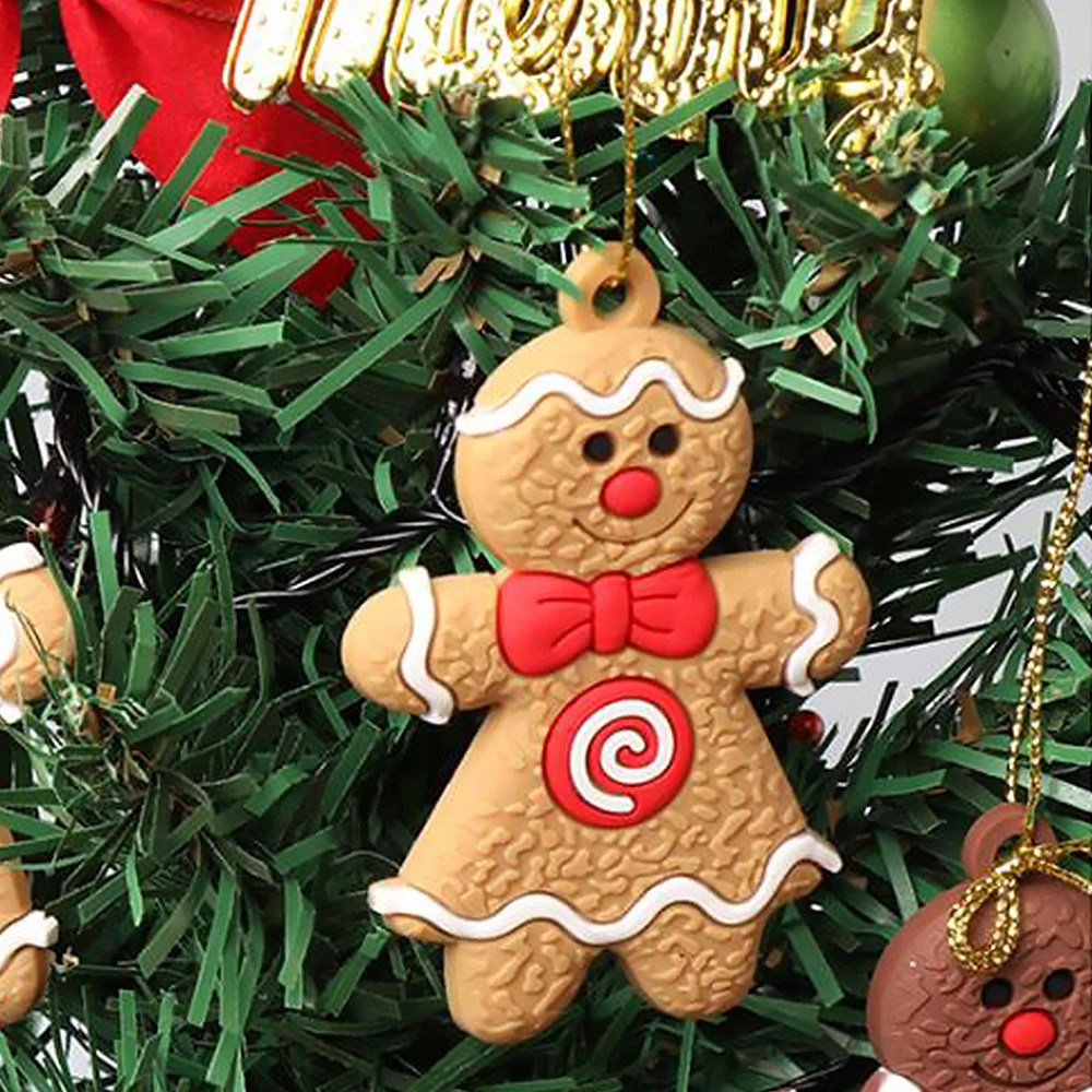 Gingerbread Man Christmas Tree Hanging Pendant Xmas Tree Decor Ornament Kid Gift 12Pcs