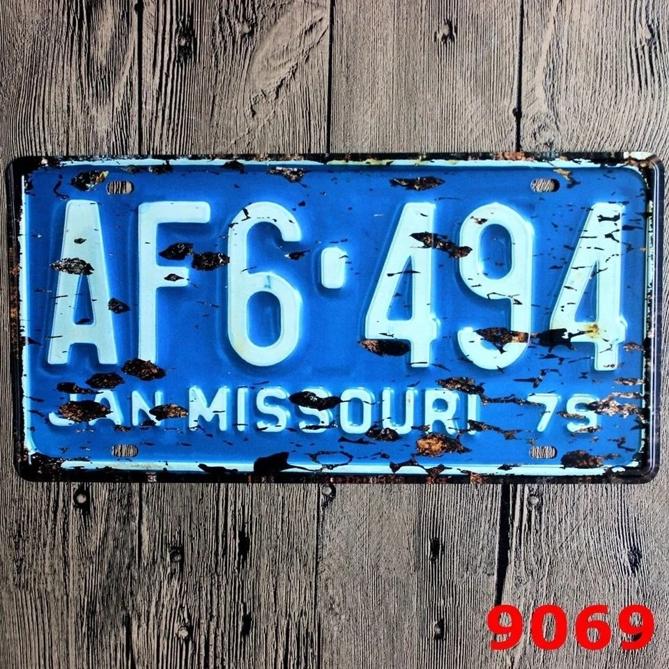 30x15 см номерной знак Missouri автомобильный номер гаражный постер металлические