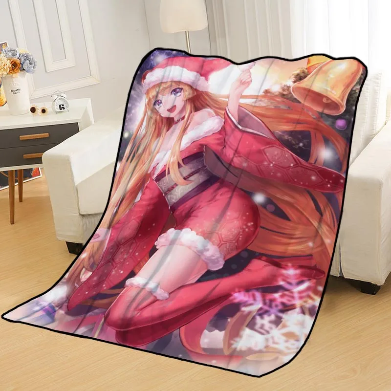 Custom Christmas Girl Anime Blankets for beds throw blanket soft blanket summer blanket anime blanket travel blanket - Цвет: Blanket 10