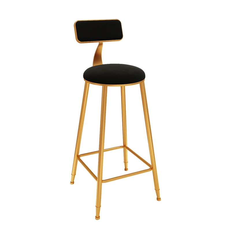 45/65/75 см скандинавский барный стул из кованого железа Ins золотой высокий барный стул индивидуальные барный стул стойка кресло для отдыха обеденный стул - Цвет: Black 65cm