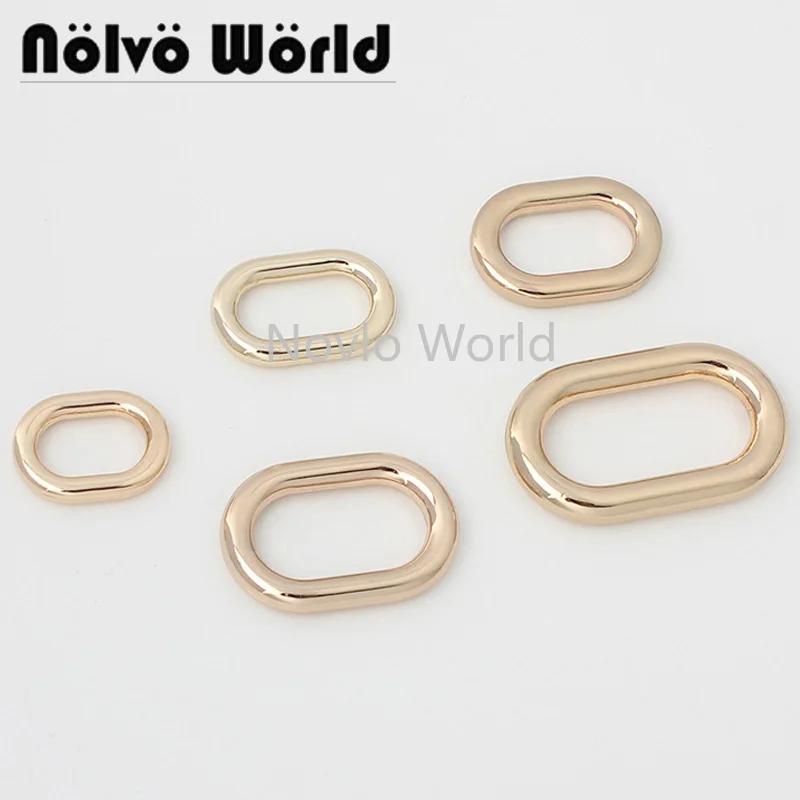 20 pieces 6 colors 5 size 16mm 20mm 21mm 25mm 32mm welded oval metal ring buckles,handbag rings Egg Button Hardware Accessory