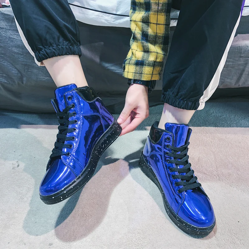 

Fashion high-top unique mirror vamp New Sneakers Men Jogging Shoes Comfortable Casual Shoes chaussure homme Sports Men's Shoes