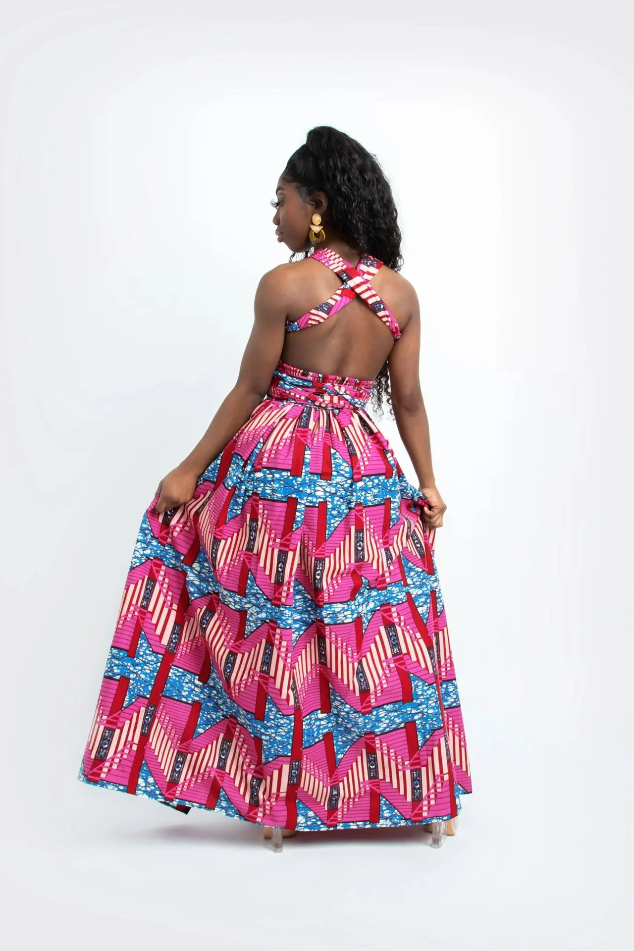 Longue robe africaine wax pour femmes 302
