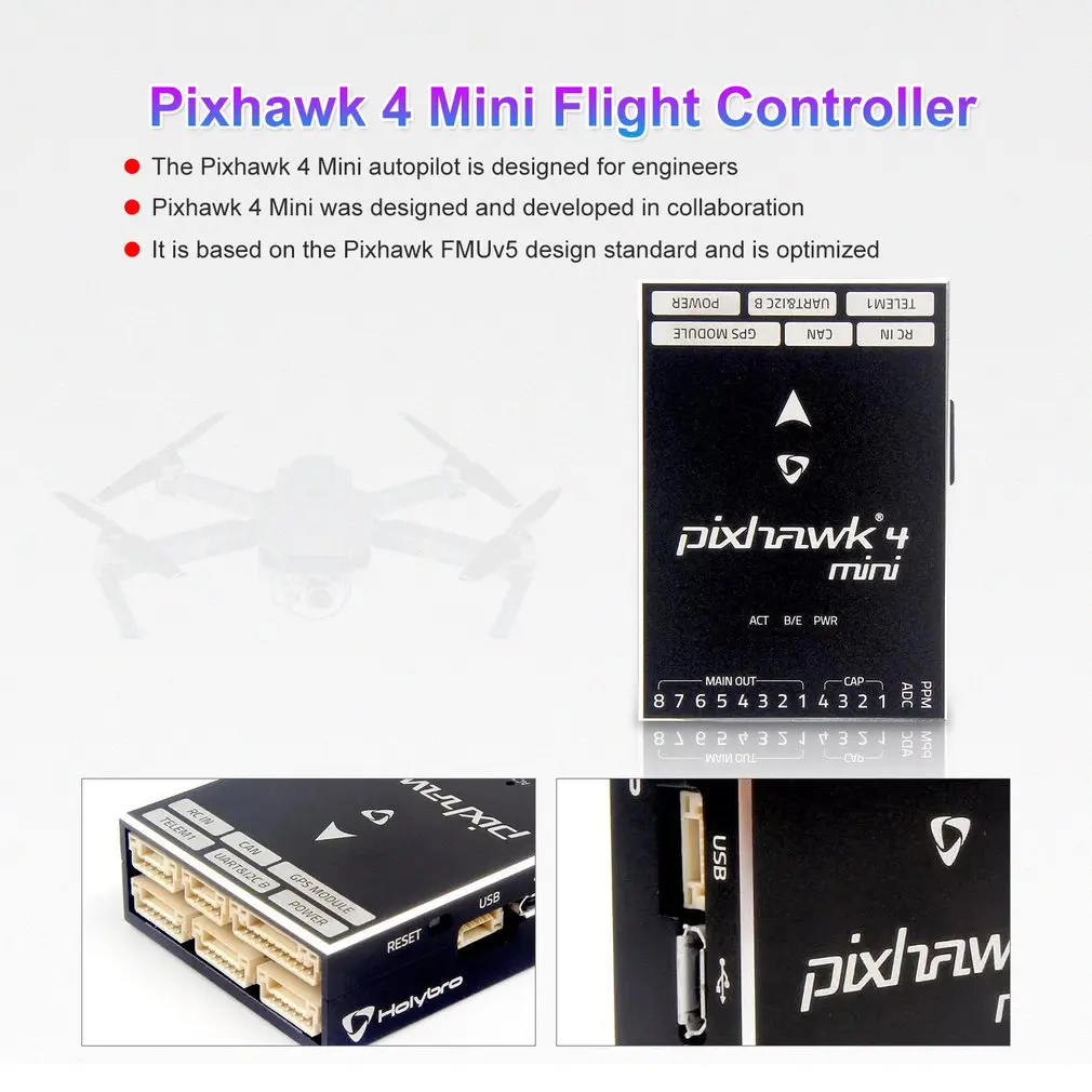 Holybro Pixhawk 4 мини автопилот, система управления полетом M8N gps модуль PM06 V2 блок управления питанием комбо набор для радиоуправляемого дрона