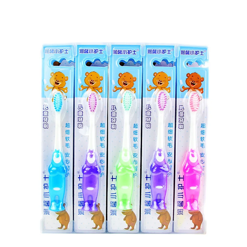 Bear Stereo Sucker Children Soft Bristle Toothbrush Gum Shield Anti-Injury Soft Bristle Water Draining Mould Proof Kids Toothbru