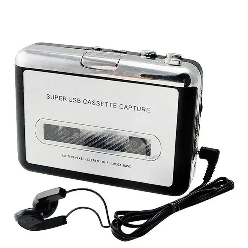 Mini USB Cassette Tape to MP3 CD Converter Capture Audio Music Player Portable Tape Player  PC Laptop Via USB Cassette Recorder 1pcs asm90 digital domestic modulator av optional modulator vhf uhf pal standard portable converter for eu 100‑240v