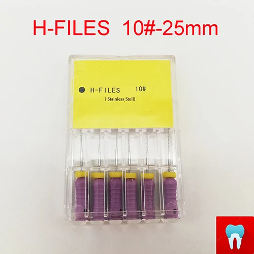 11 пакетов 6#-80#25 мм зубные ПроТейпер файлы H стоматолога Эндодонтические Инструменты Стоматологические материалы ручное использование нержавеющая сталь H файлы - Цвет: 1pack(10-25mm)