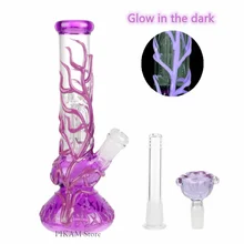 25cm Vase Glass Hookah Bottble Bowl Smoking Shisha Accessories Tubes Funnel Filter Oil Luminous Hookah Home Decr Gifts