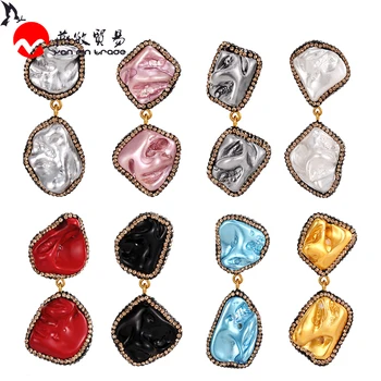 

5 Pair Irregular Earrings Synthetic Shell 8 Color Zinc alloy Drop Long Earrings For Women Fashion Jewelry 2020 Wholesale Jewelry