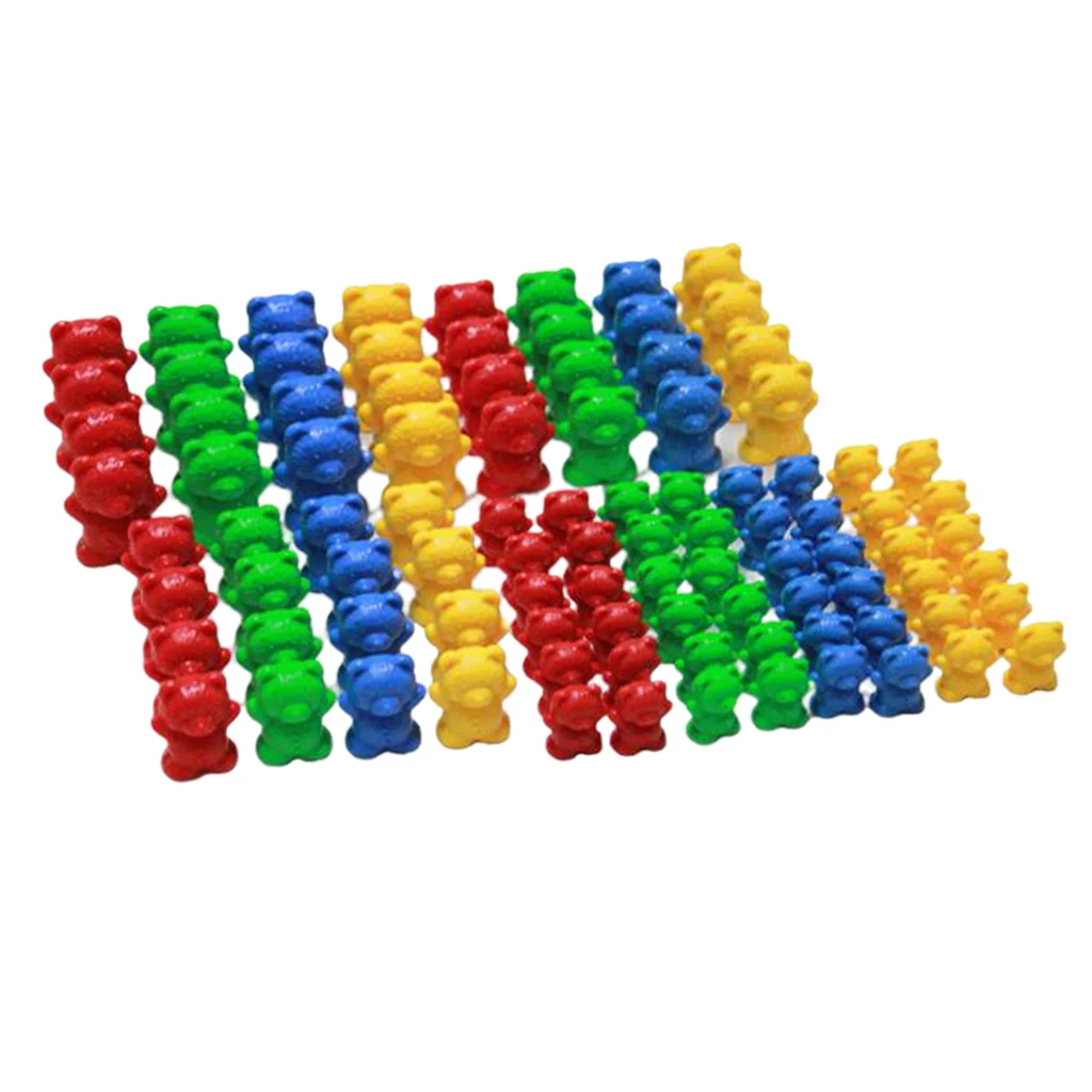 96pcs Counting Bear Weight Toy 3g/6g/9g/12g Kids Experiment Math Materials Color Matching and Sorting Toys