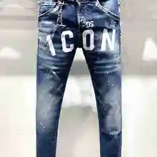 Новые мужские прямые джинсы модные классические рваные Swag мужские джинсовые брюки мужские джинсы