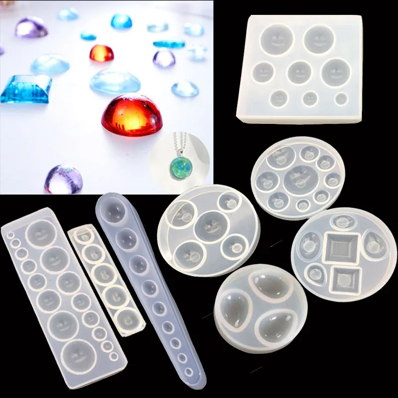 1 шт. круглая силиконовая форма с кабошоном для изготовления