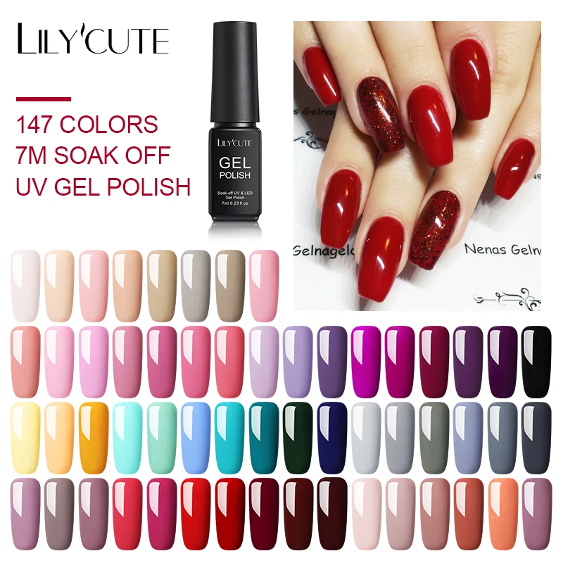 LILYCUTE, 60 цветов, матовый Гель-лак для ногтей, полуперманентный замачивающийся УФ-Гель-лак, матовый эффект, гель для ногтей, нужно матовое верхнее покрытие