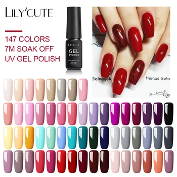 

LILYCUTE 60 Colors Matte Gel Nail Polish Semi Permanent Soak Off UV Gel Varnish Matte Effect Nail Art Gel Need Matte Top Coat