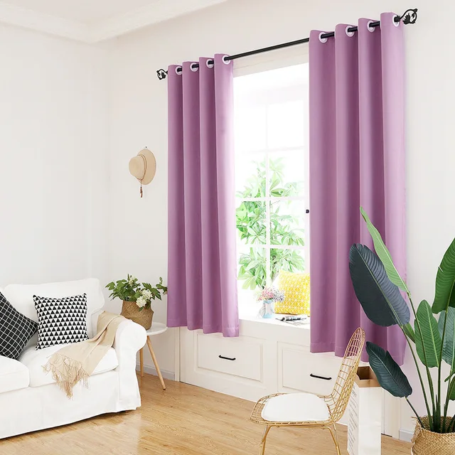 Solid Small Blackout Short Curtains For Kitchen Curtains Window Living Room Bedroom Treatments Home Decoration Drapes 2
