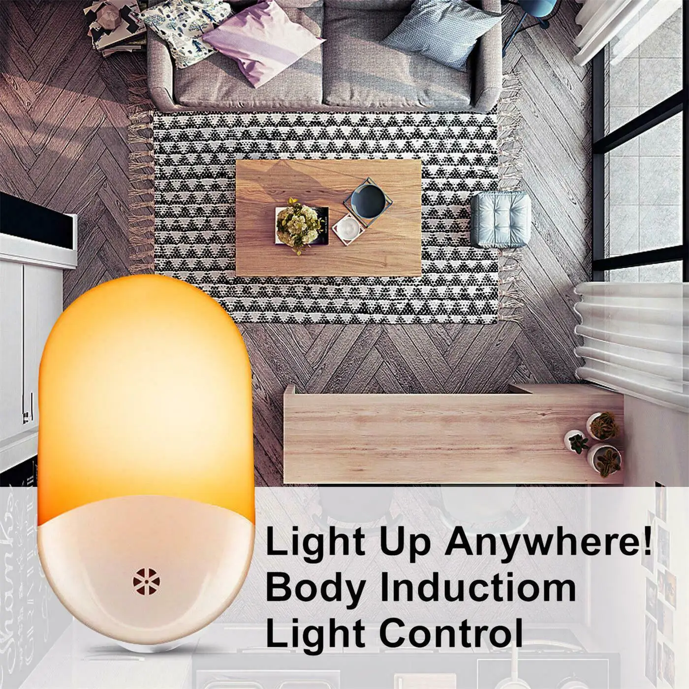 Dusk to Dawn Automatic LED Night Lights Wall Plug In Light Sensor Warm White Lamp For Children Kids Bedroom hatch night light