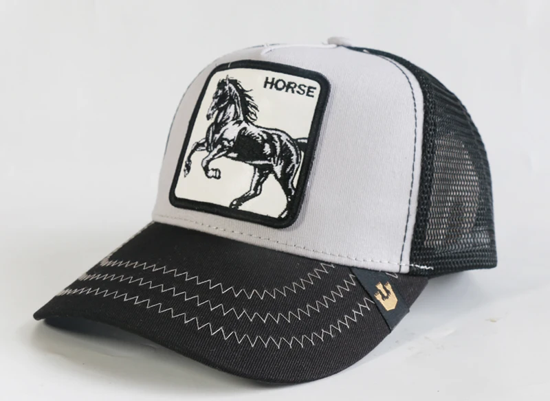 HORSE GREY TRUCKER Новинка, летняя кепка для водителя грузовика, сетчатая бейсболка, хип-хоп кепка для мужчин, бейсболка с вышивкой, серая кепка для водителя грузовика - Color: HORSE GREY TRUCKER