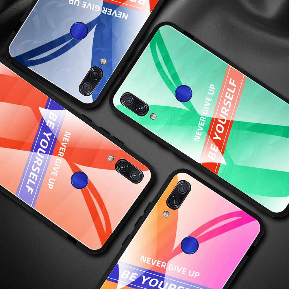 Стеклянный чехол для Xiaomi Redmi 7 Note 8 Pro 7A красочный крутой защитный из закаленного