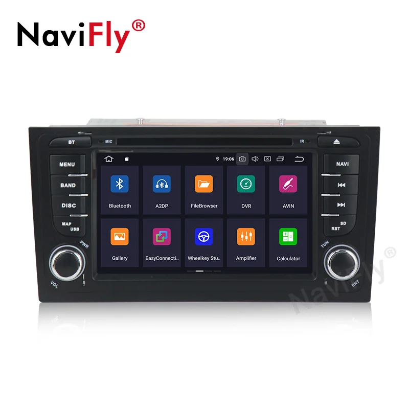 Discount NaviFly IPS Screen DSP Android 9.0 Car DVD For Audi A6/S6/RS6 1997-2001 2002 2003 2004 GPS Navi Wifi Stereo Autoradio DAB Mic BT 1