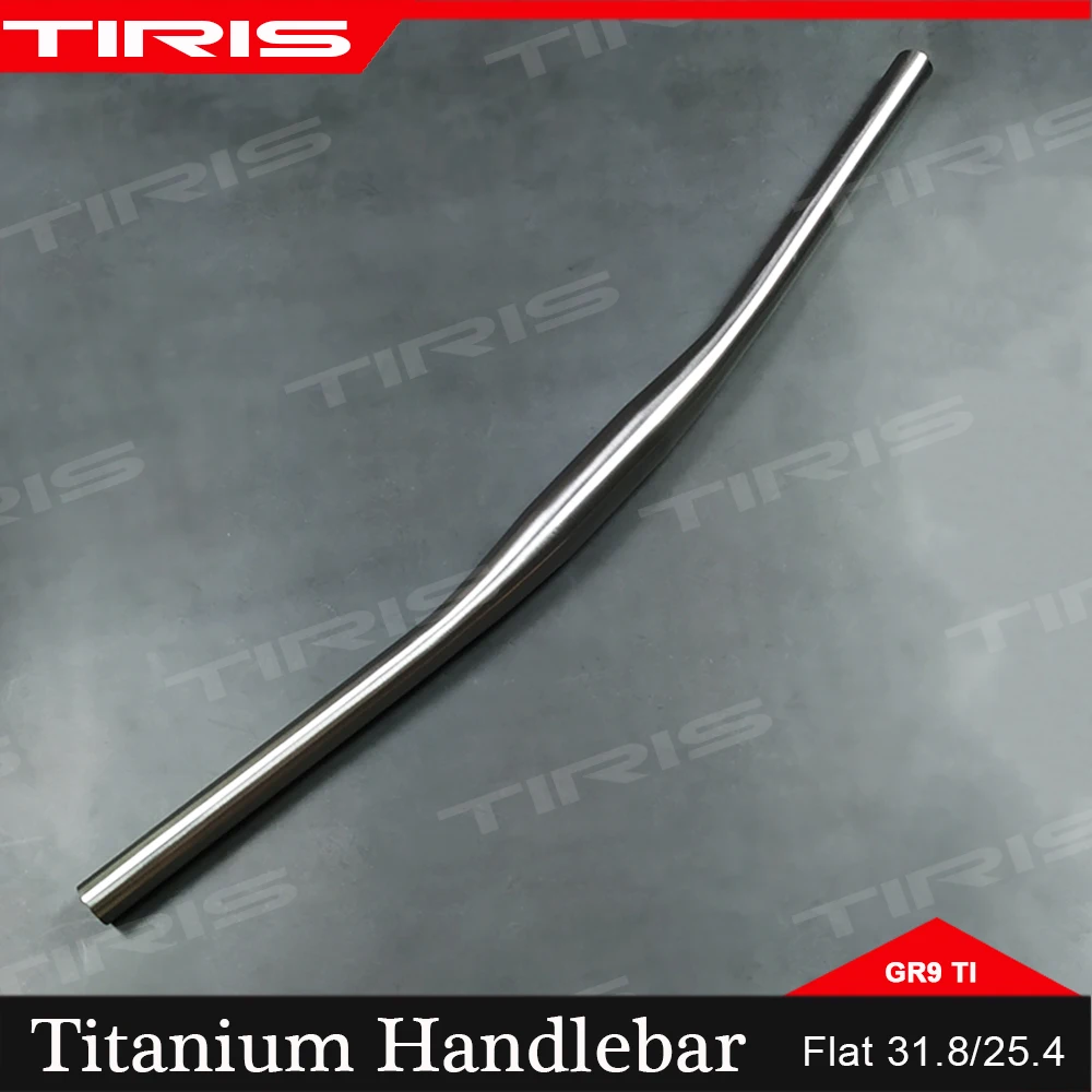 

TIRIS Titanium Bicycle Flat Mtb Handlebar Bike Accessories With Custom Angle Straight Bar 400-800mm 25.4/31.8mm Raw/Rainbow