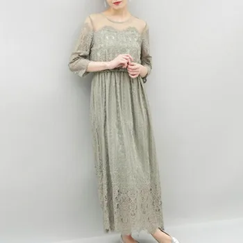 

2020 Hollow Out Maxi Dress Summer Casual Elegant Office Ladies Korean Women Long Dresses Lace-up High Waist Female Vestidos