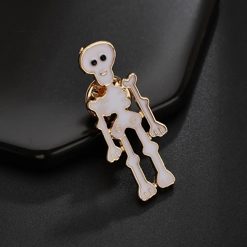 VOHE Забавный мультфильм скелет Броши зомби призрак Кнопка Pin сумка шляпа Значок Череп ювелирные изделия подарок для детей друзей