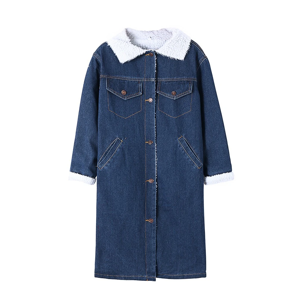 CHAMSGEND Fur Warm Winter Denim Jacket Women 2019 New Fashion Autumn Loose Cashmere Jeans Coat Women Bomber Jackets 1024