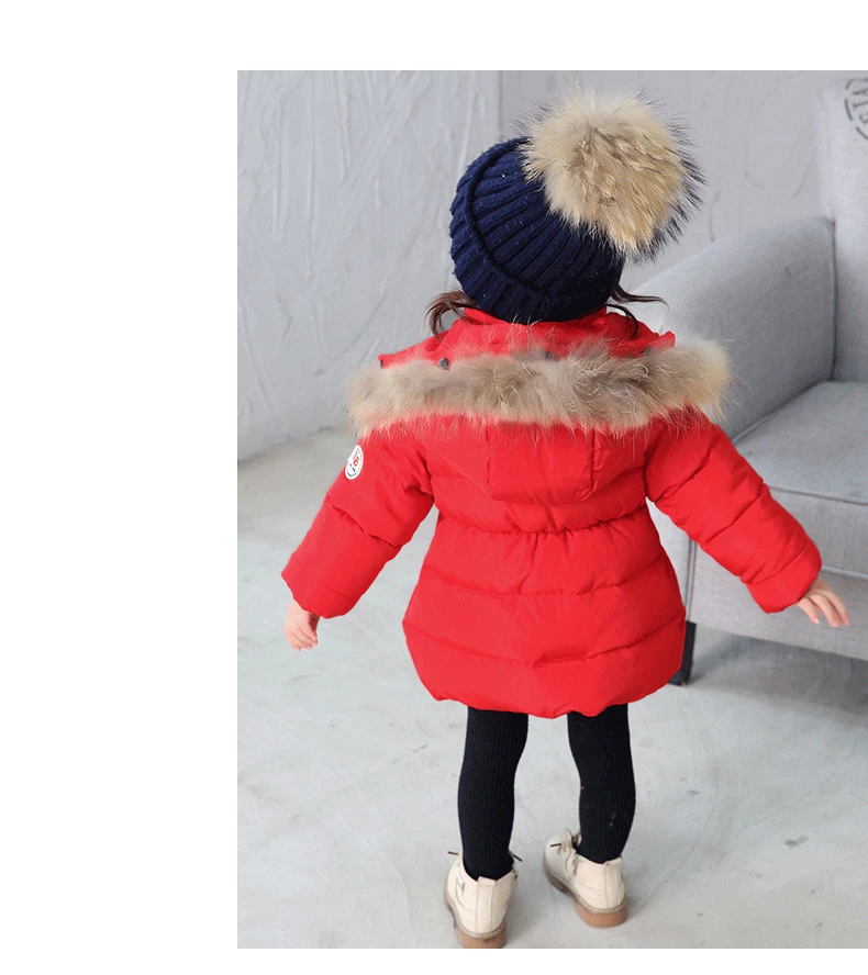 CHILDREN'S Cotton Wear Winter Baby Girls Thick plus Velvet Hand Cotton of Mid-length Fur Collar Infants BOY'S Coat