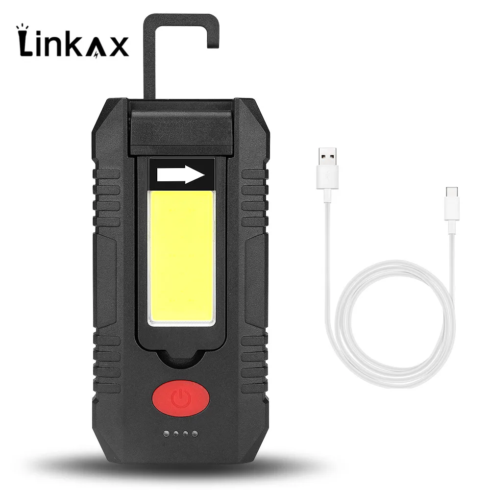 USB Rechargeable COB Work Light Inspection Lamp Rotation Hanging Hook Portable Lantern built in battery | Освещение