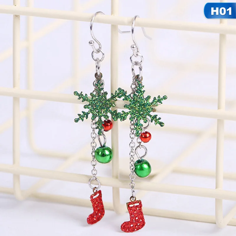 Рождественский подарок дамские хрустальные снежные хлопья Bijoux массивные серьги-гвоздики для женщин серьги-кольца, модные ювелирные украшения Прямая