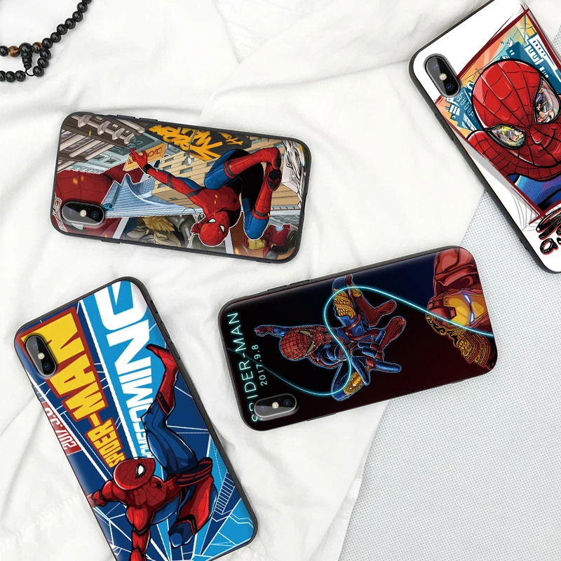 Чехол для телефона iPhone 11 ProMax XR XS MAX X Человек паук возвращение героев Apple 8 7 6 5S s Plus