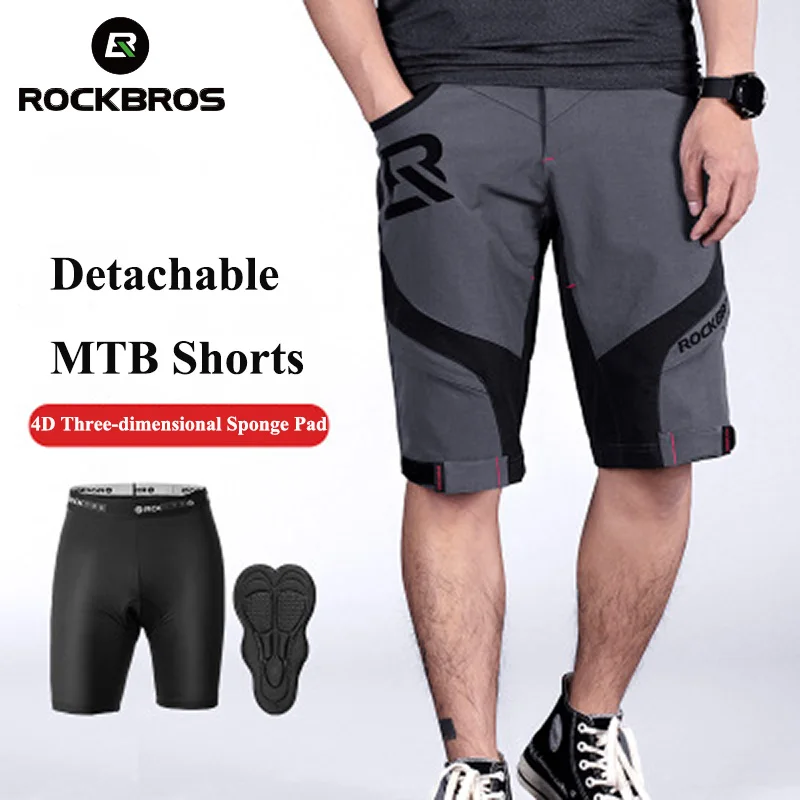 Pantaloncini Ciclismo Uomo ROCKBROS - Design 2 In 1 | Imbottitura 4D | Traspiranti - Foto 2