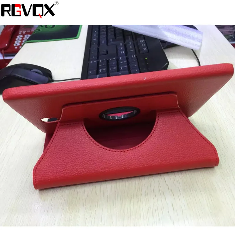 red 360 градусов вращающийся PU кожаный флип чехол для Samsung Galaxy Tab A 9,7 SM-T550 T550 T551 SM-T555 TabA 9,7 чехол для планшета стекло - Цвет: red