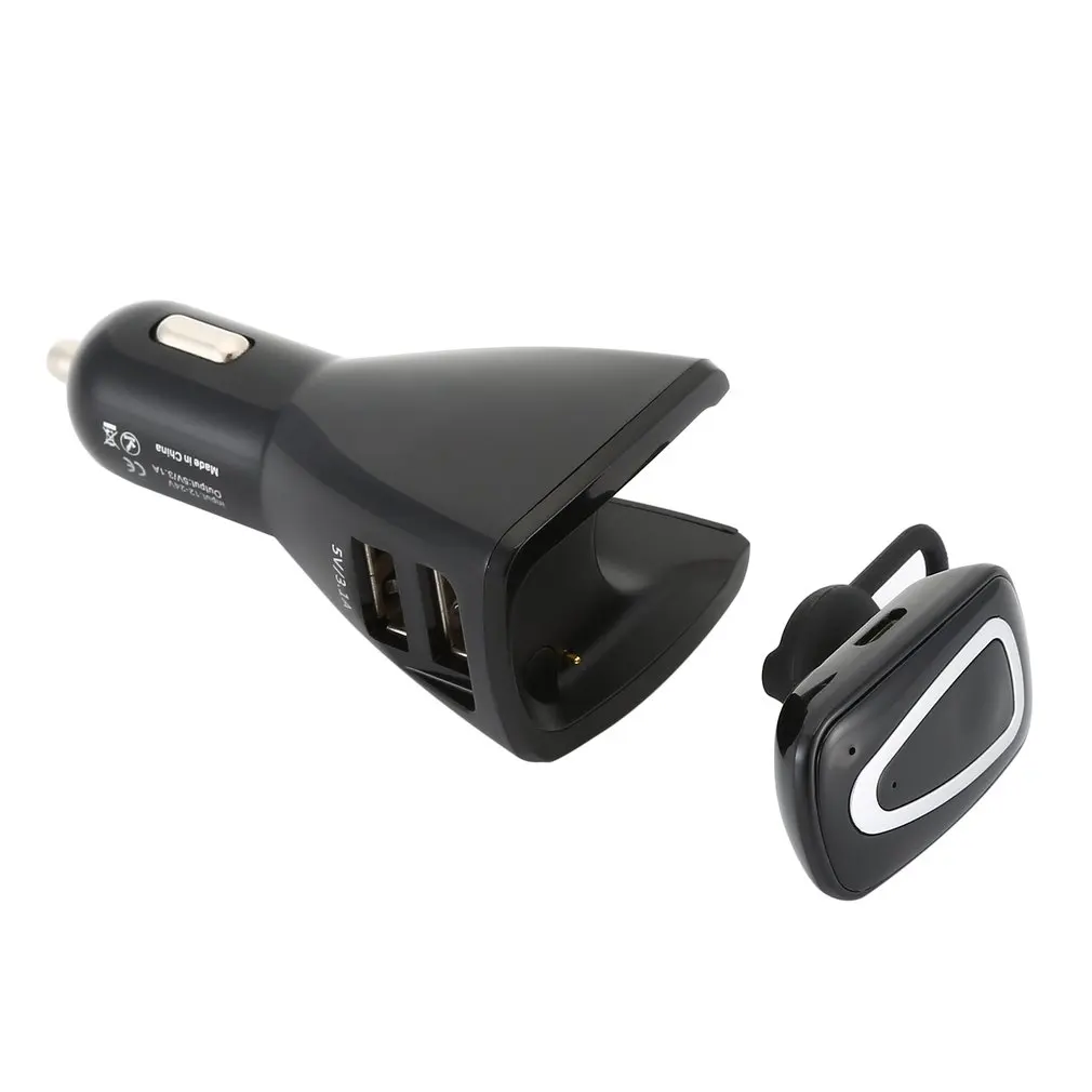 2-In-1 Multi-Function Wireless Headset Single-Head Car Charger Usb Car Charger Led Indicator With Microphone Port