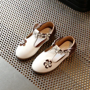 

2020 Spring Summer Model Flowers Girls Princess Leather Shoes Size 21-36 Children's Hollow Sandals Flats Casual Kids Baby Shoes