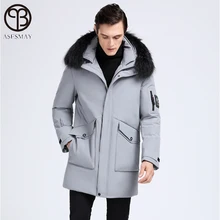 Новое поступление брендовый мужской пуховик Зимнее пальто из натурального меха с капюшоном утепленные мужские парки спортивный костюм для бега Повседневная Верхняя одежда