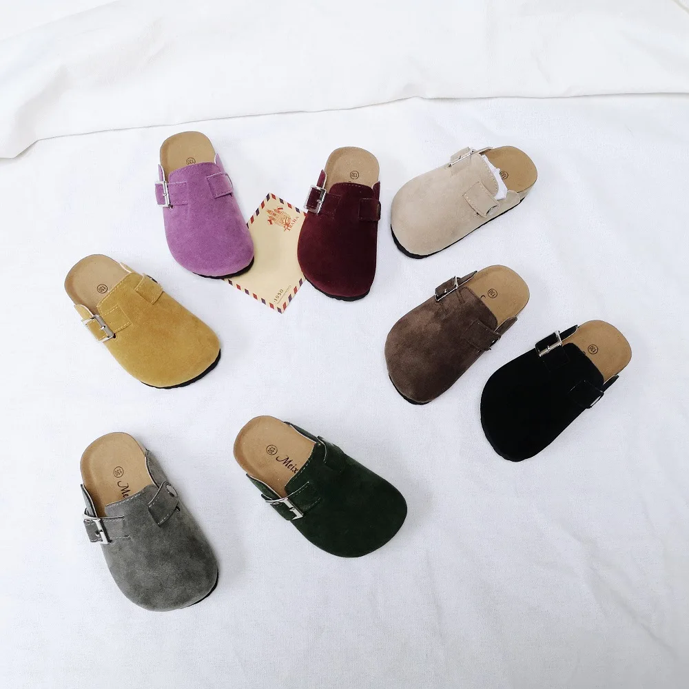 Baby Shoes Cork Belt Buckle Kids Leisure Slippers